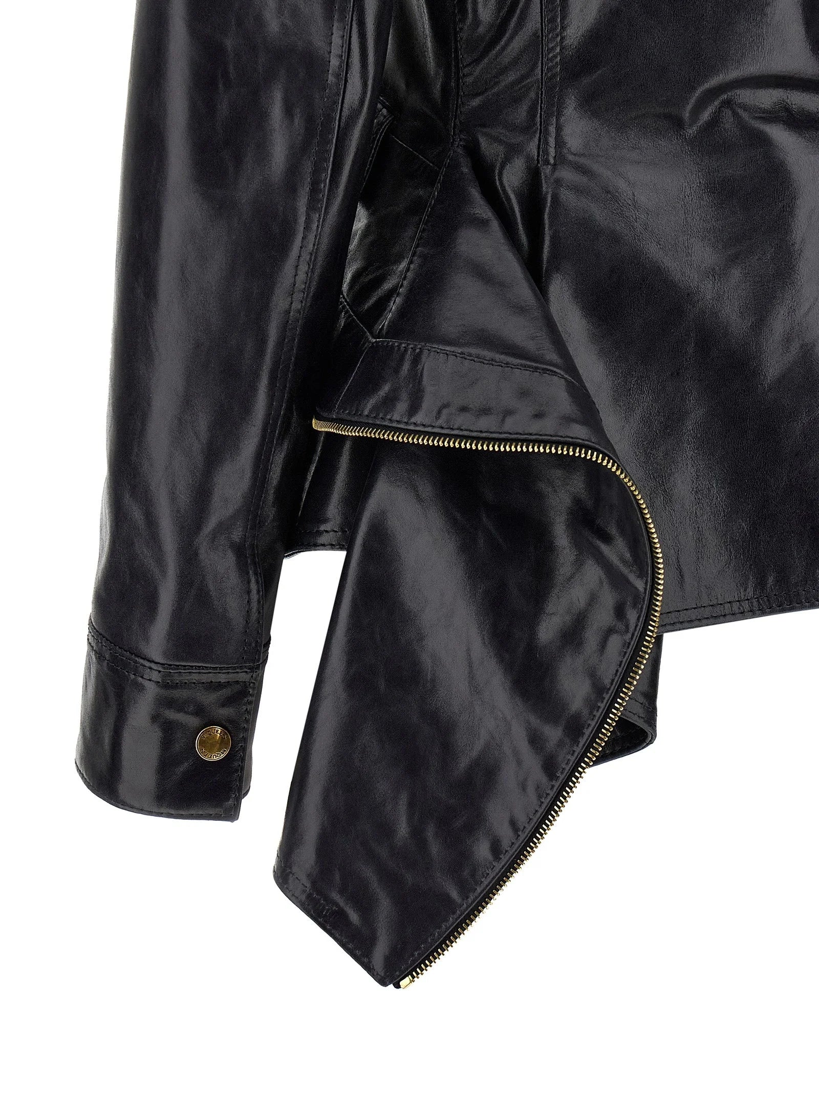 Alexander McQueen Black Cowhide Leather Jacket - IT38