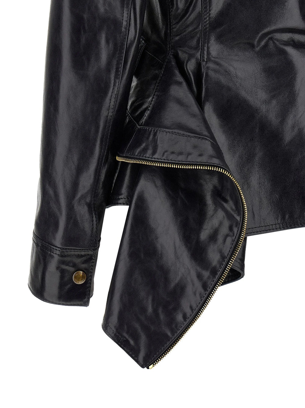 Alexander McQueen Black Cowhide Leather Jacket - IT38