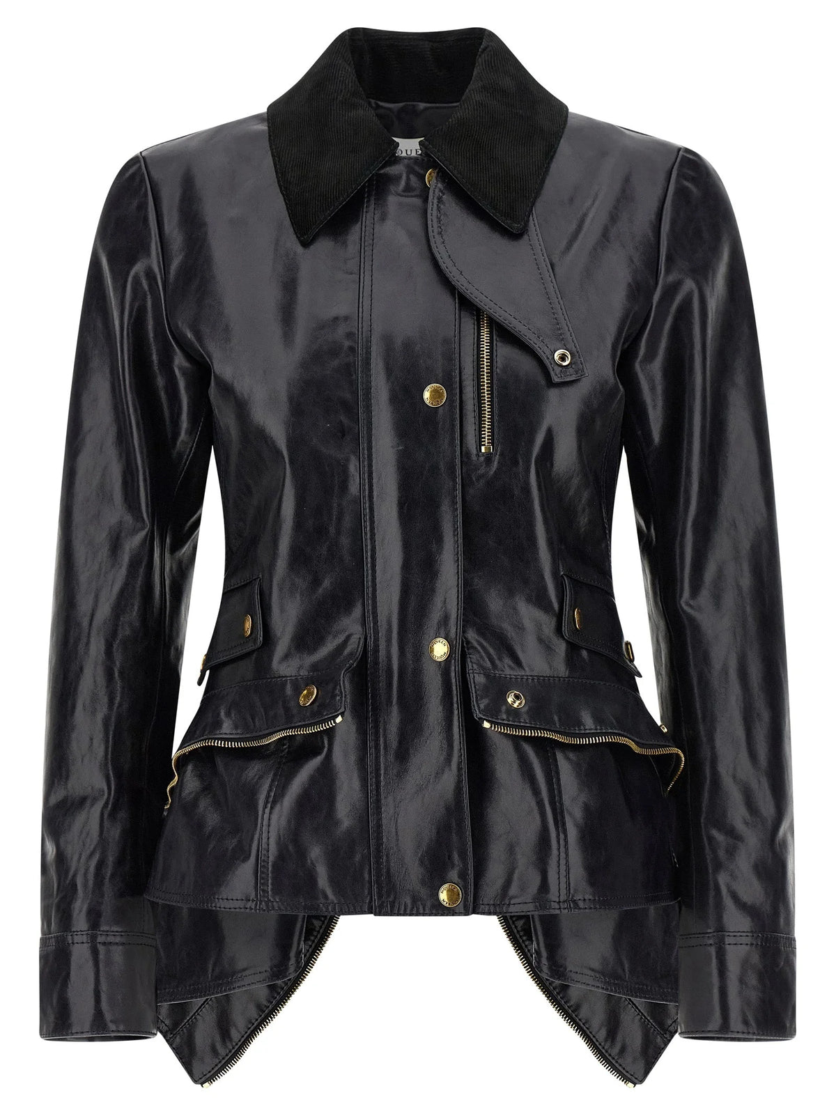 Alexander McQueen Black Cowhide Leather Jacket - IT38