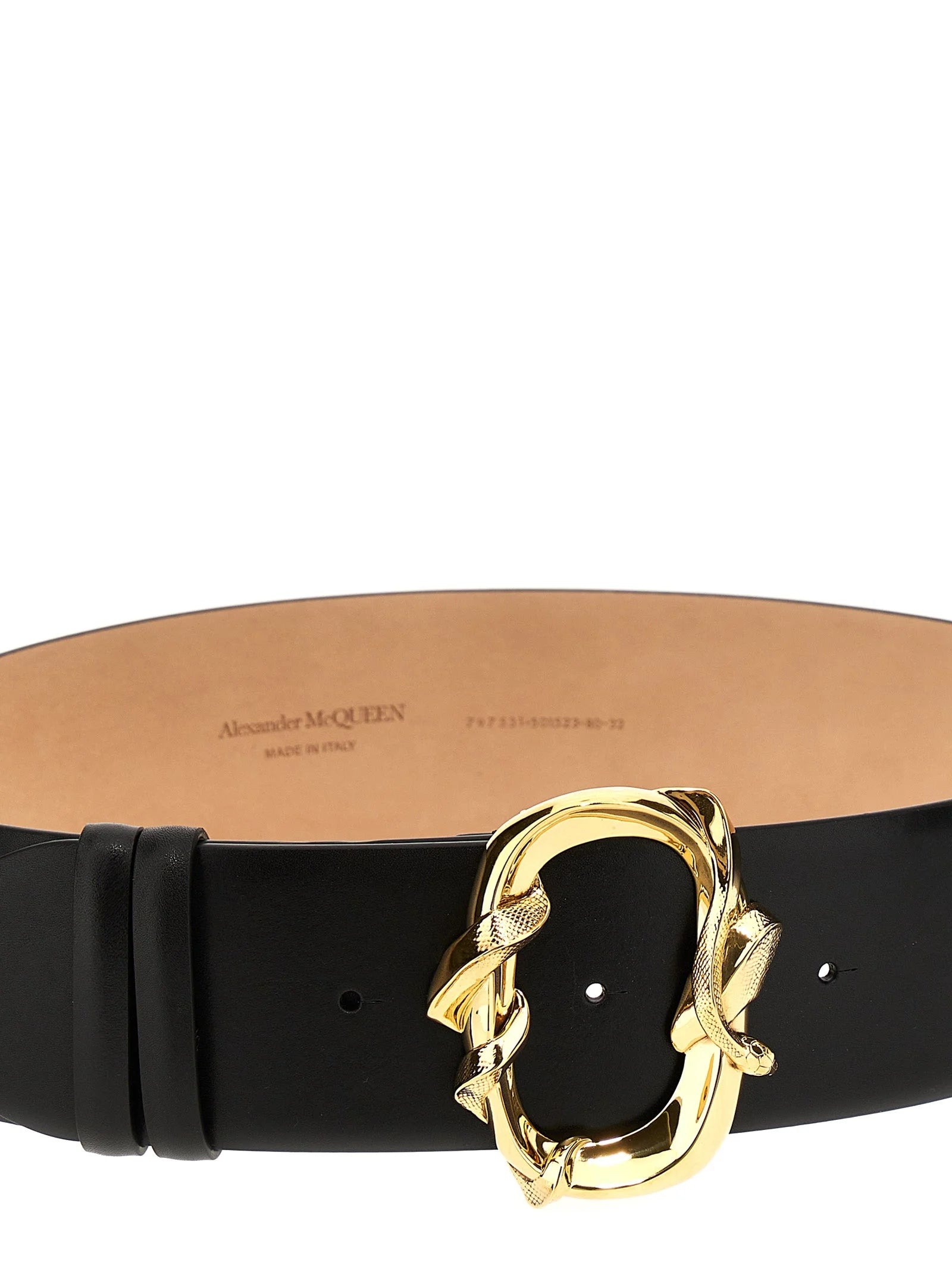 Alexander McQueen Black Cowhide Regular Belt - 85 cm / 34 Inches