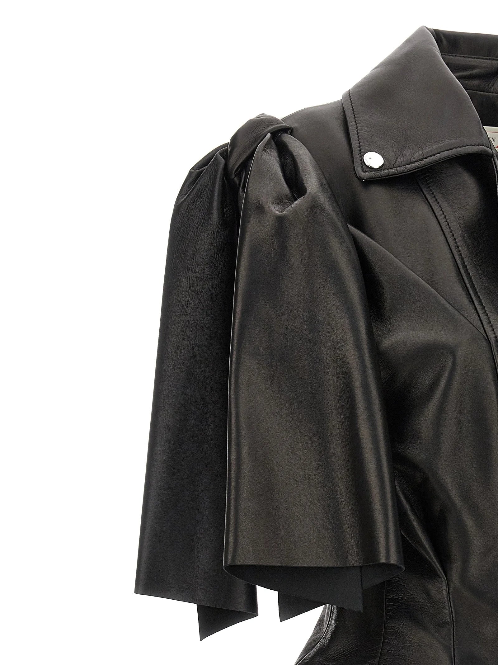 Alexander McQueen Black Lamb Leather Sleeveless Jacket - IT42