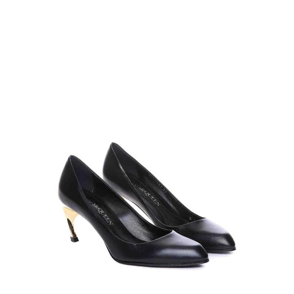 Alexander McQueen Black Lambskin High Heel Pumps