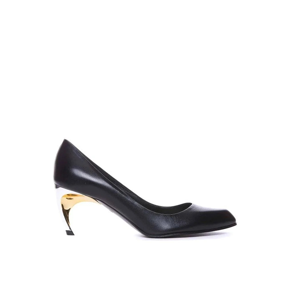 Alexander McQueen Black Lambskin High Heel Pumps
