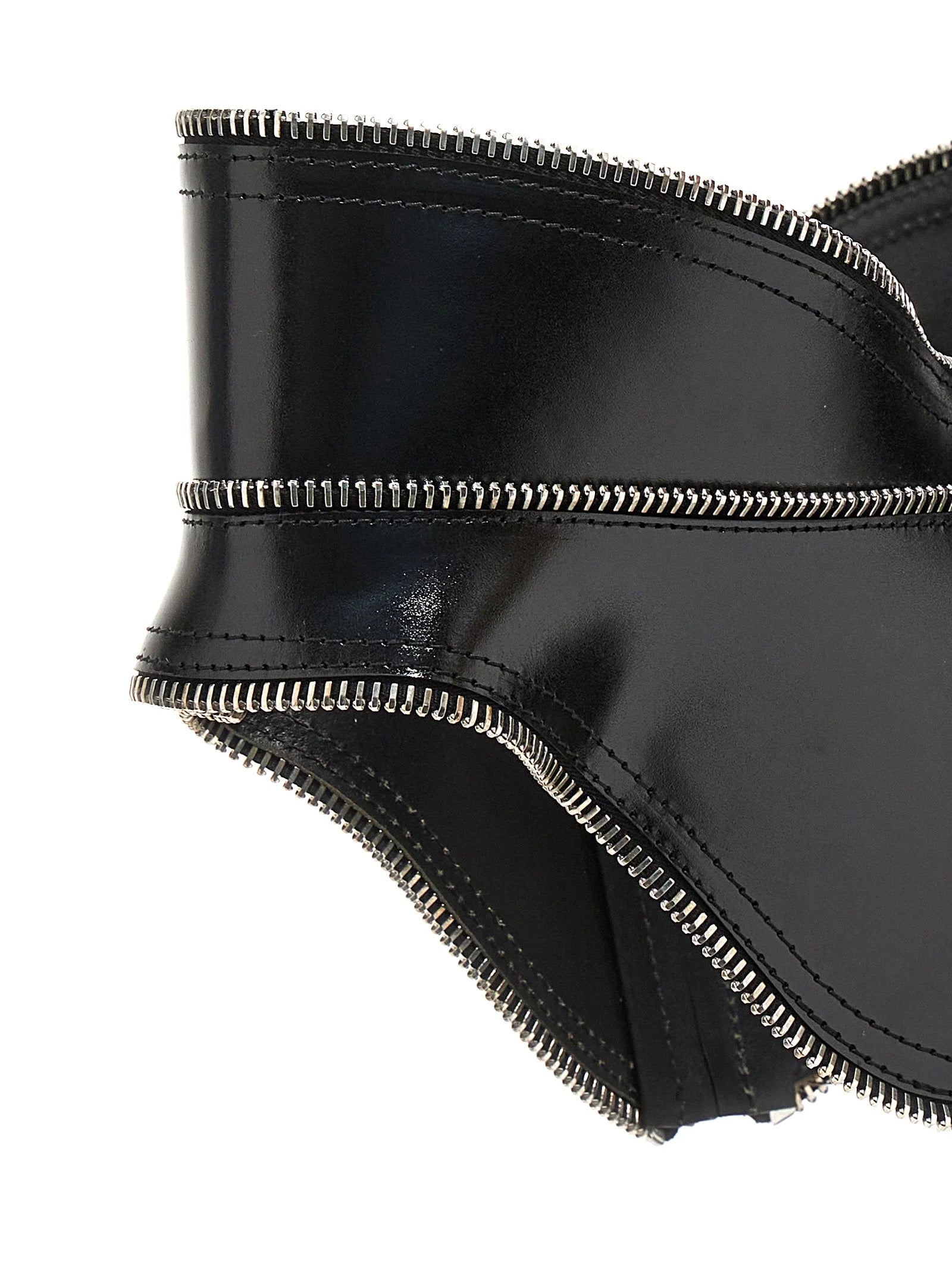 Alexander McQueen Black Leather Regular Belt - 42
