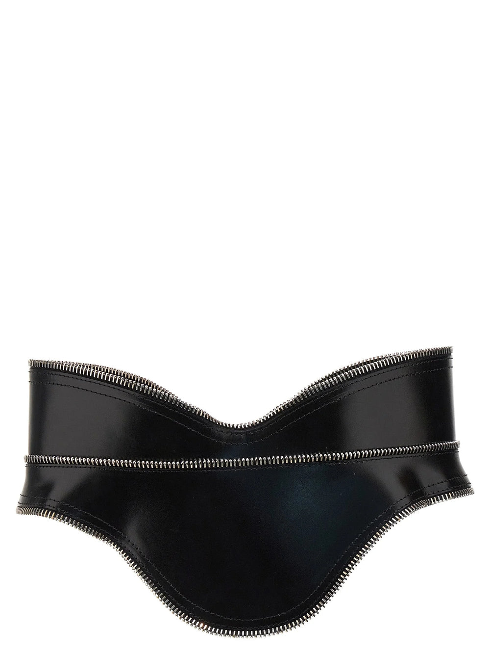 Alexander McQueen Black Leather Regular Belt - 42