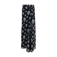 Alexander McQueen Black Silk Long Skirt