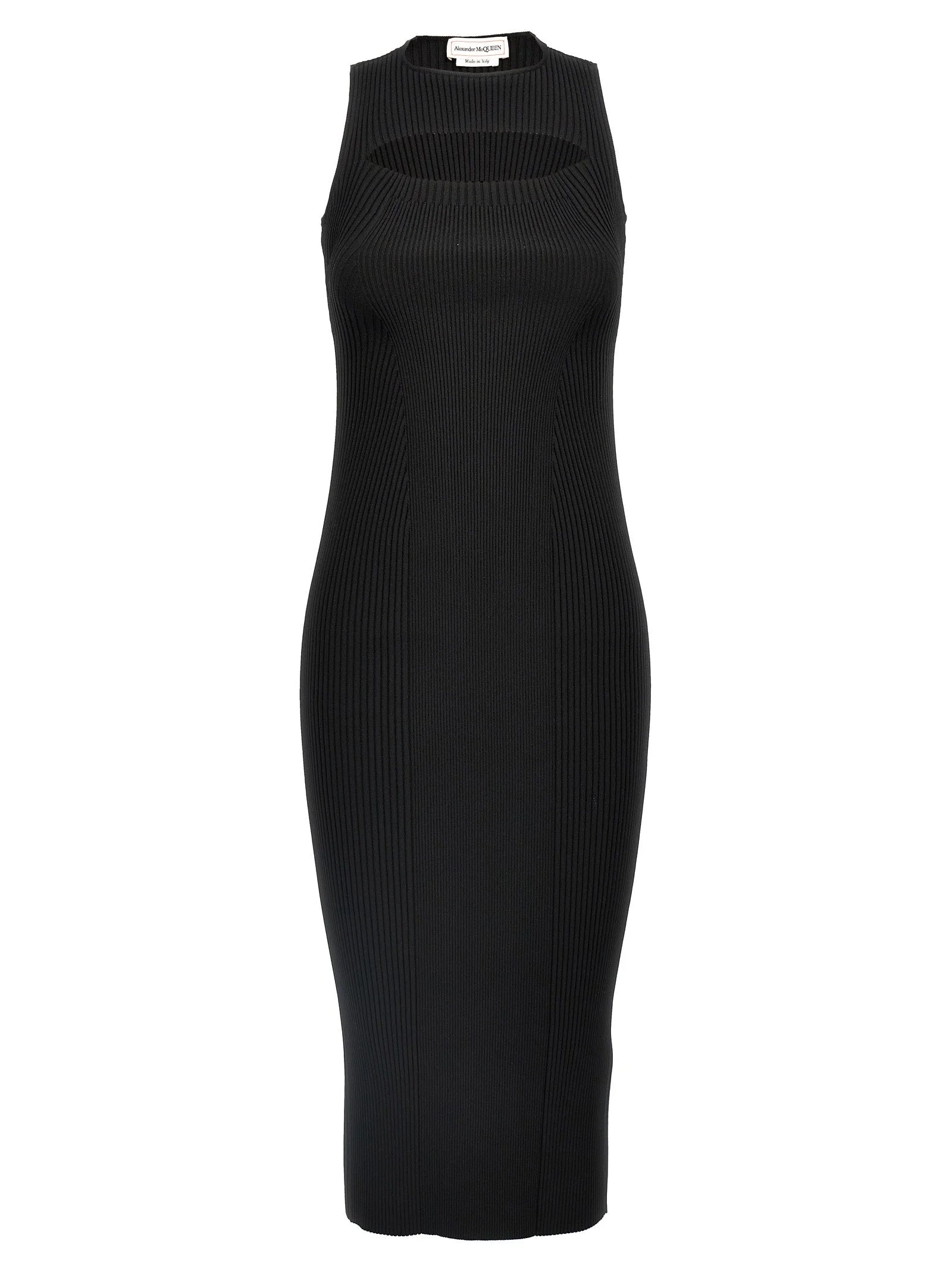 Alexander McQueen Black Viscose Midi Dress - XS