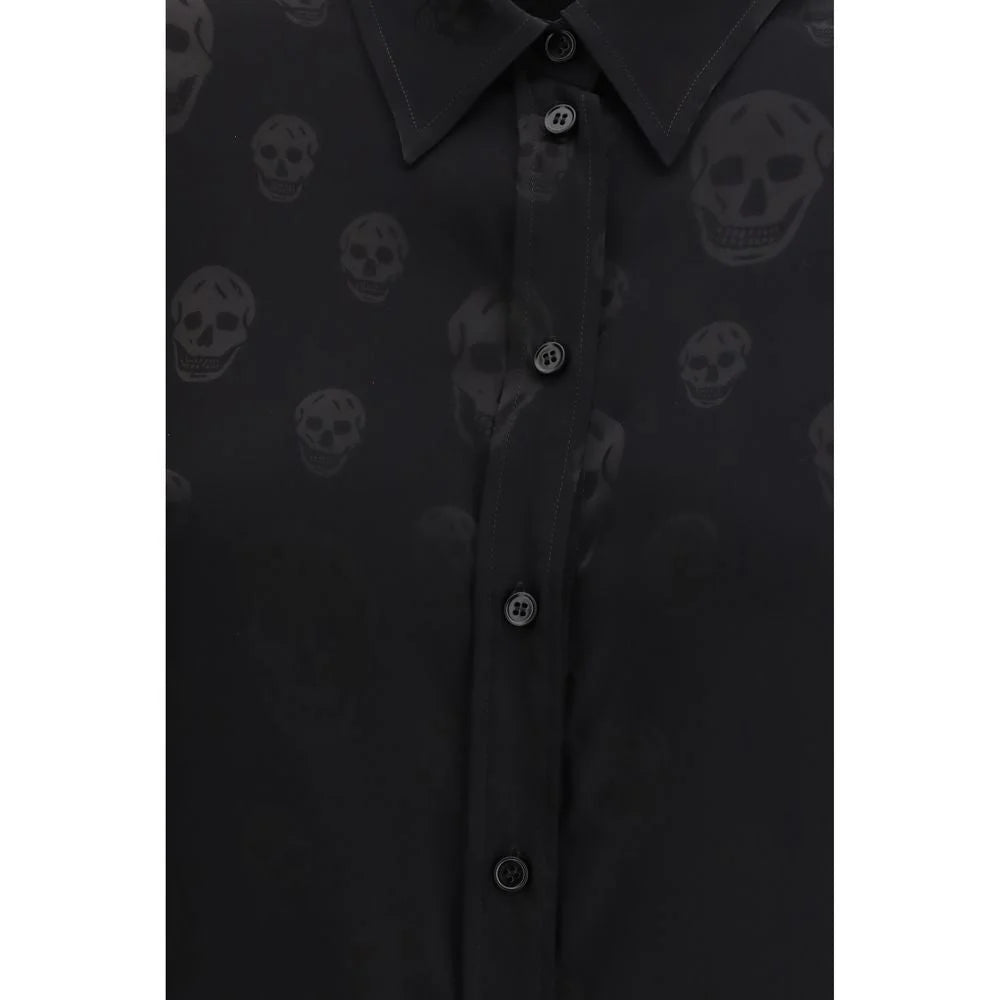 Alexander McQueen Black Viscose Pattern Shirt