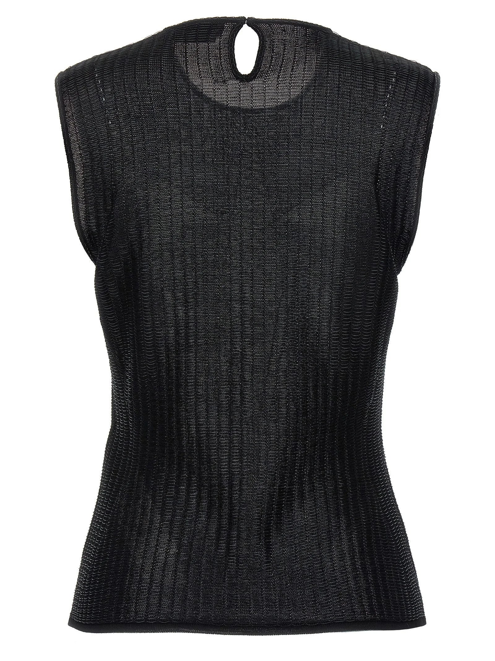 Alexander McQueen Black Viscose Sleeveles T-Shirt - S
