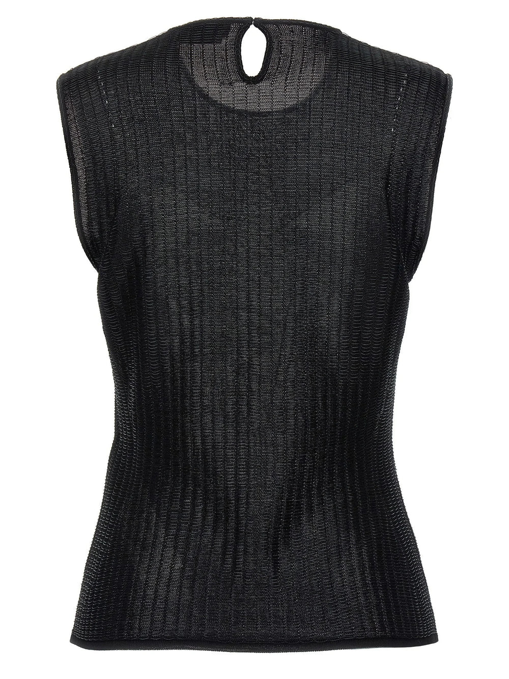 Alexander McQueen Black Viscose Sleeveles T-Shirt - S
