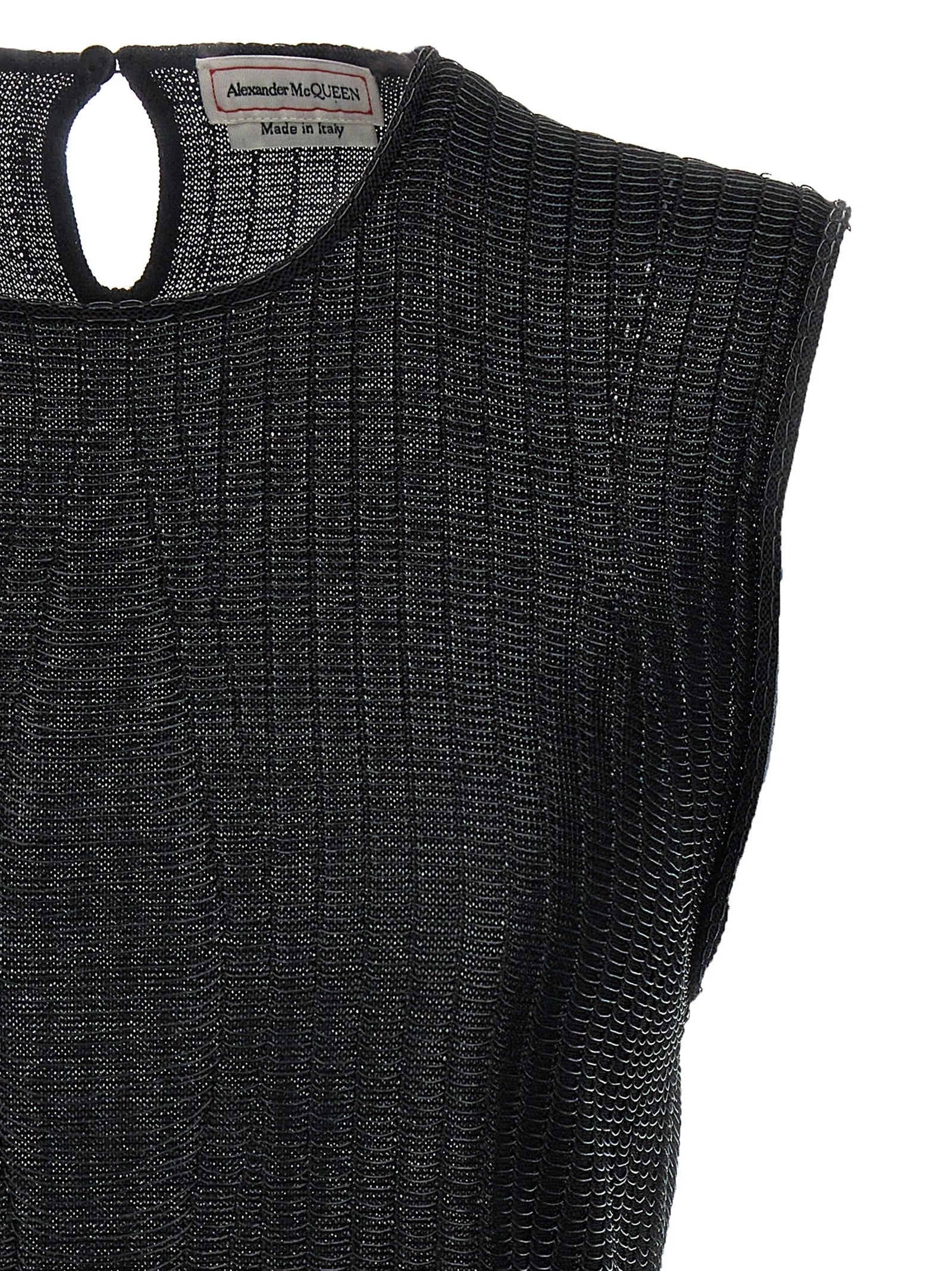Alexander McQueen Black Viscose Sleeveles T-Shirt - S