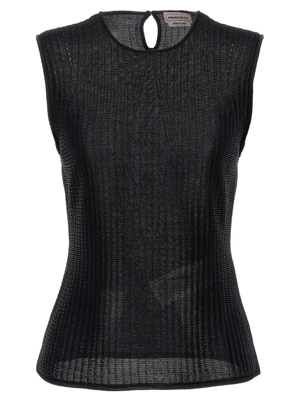 Alexander McQueen Black Viscose Sleeveles T-Shirt - S