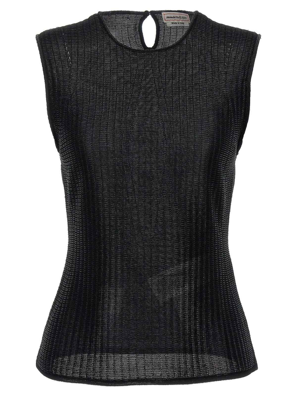 Alexander McQueen Black Viscose Sleeveles T-Shirt - S