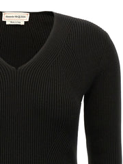 Alexander McQueen Black Wool Cardigan