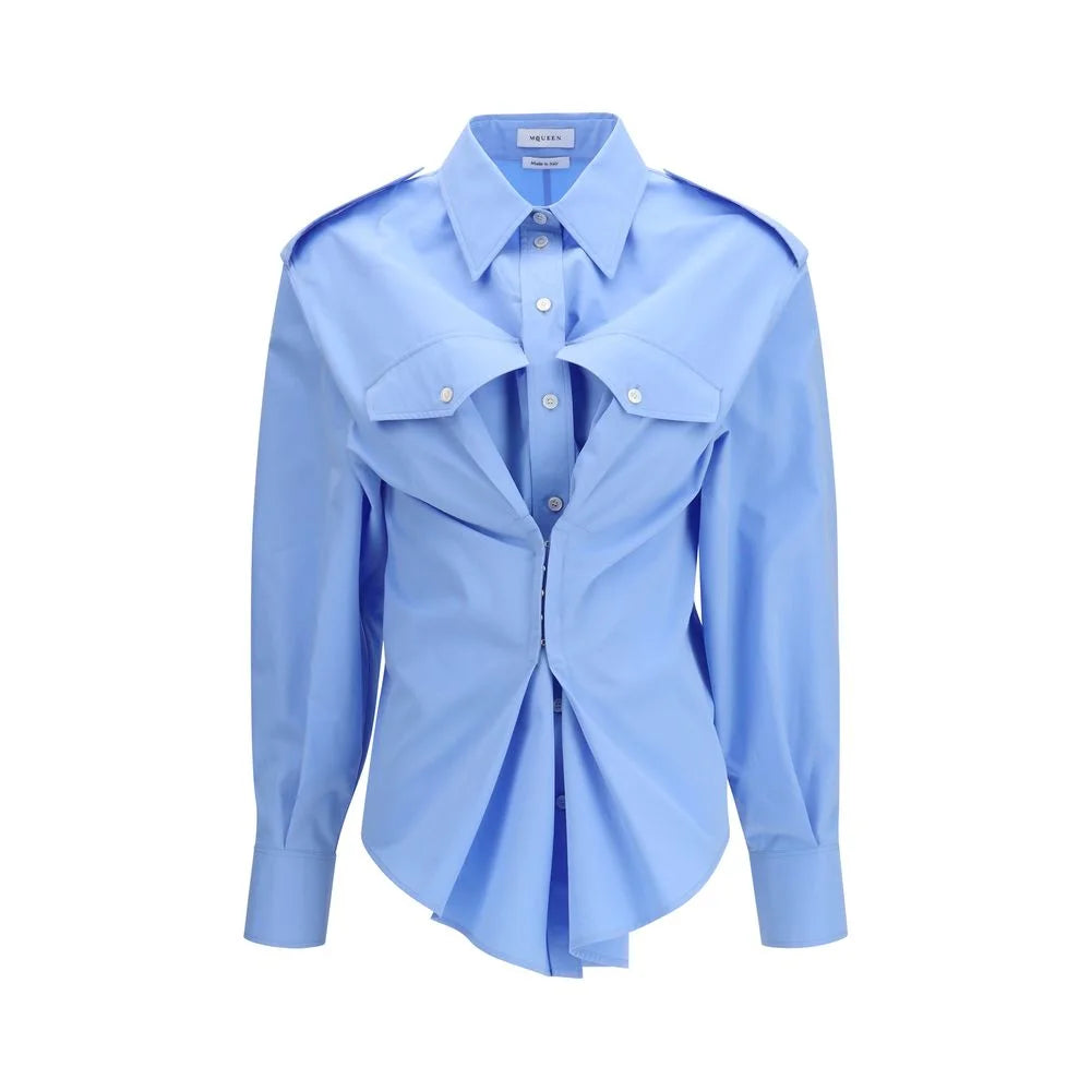 Alexander McQueen Blue Cotton Dress Shirt - IT42 | L