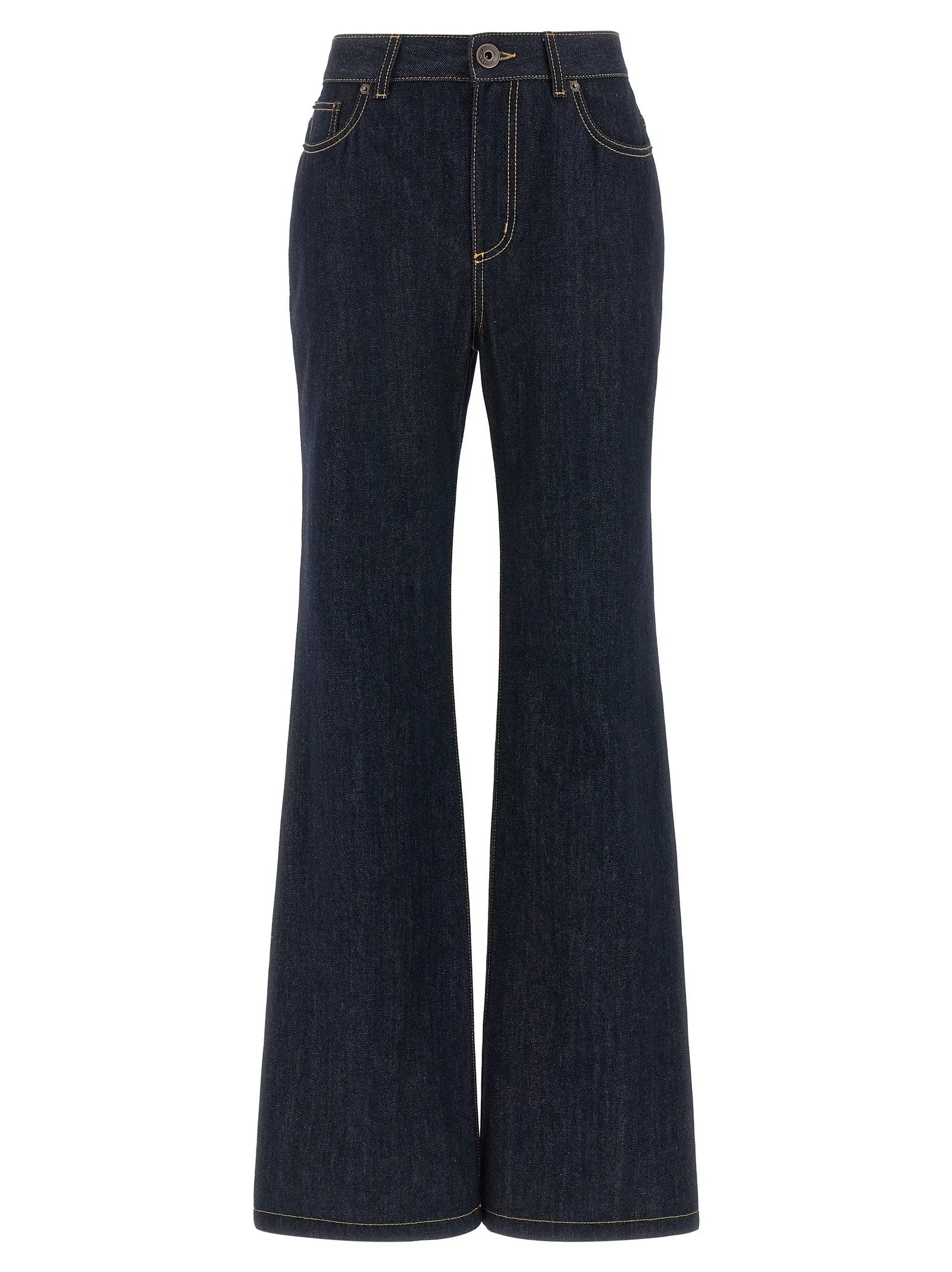 Alexander McQueen Blue Cotton Flared Jeans