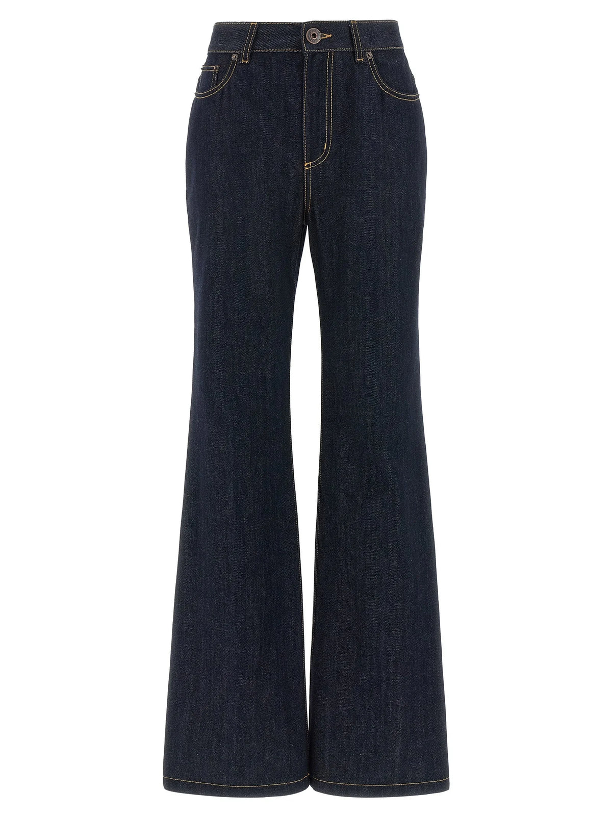 Alexander McQueen Blue Cotton Flared Jeans