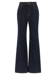 Alexander McQueen Blue Cotton Flared Jeans