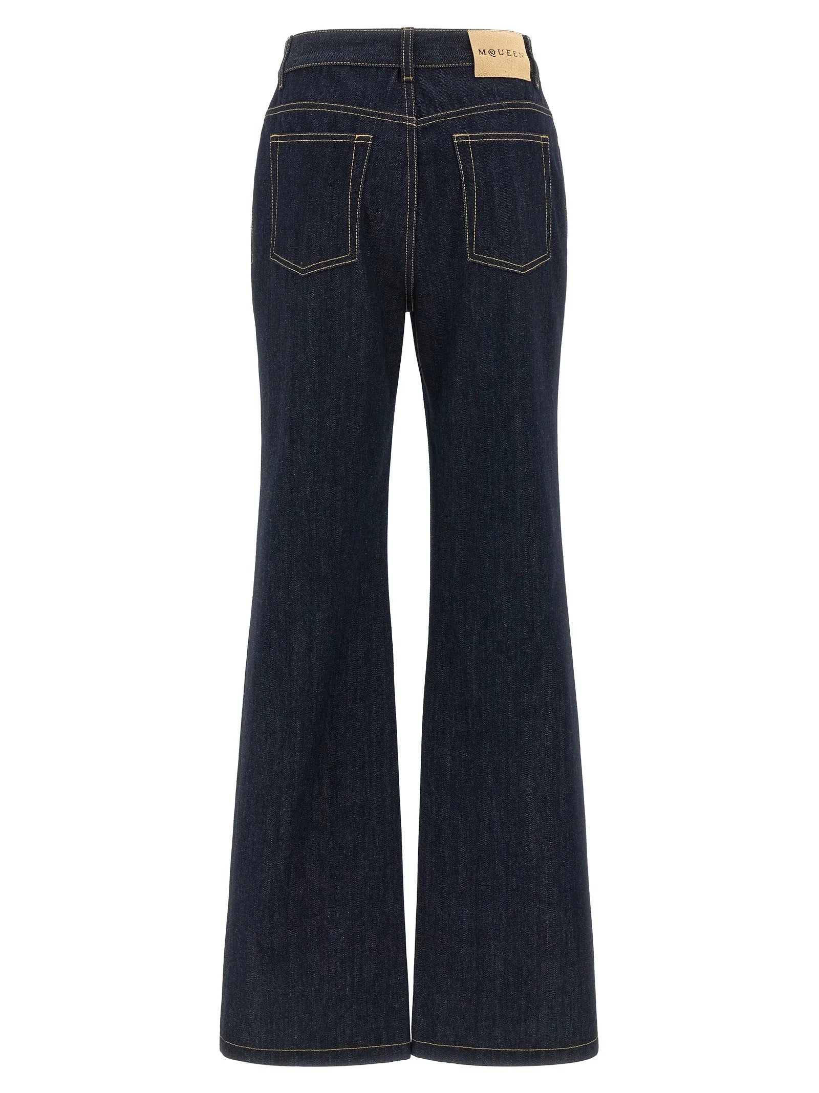 Alexander McQueen Blue Cotton Flared Jeans
