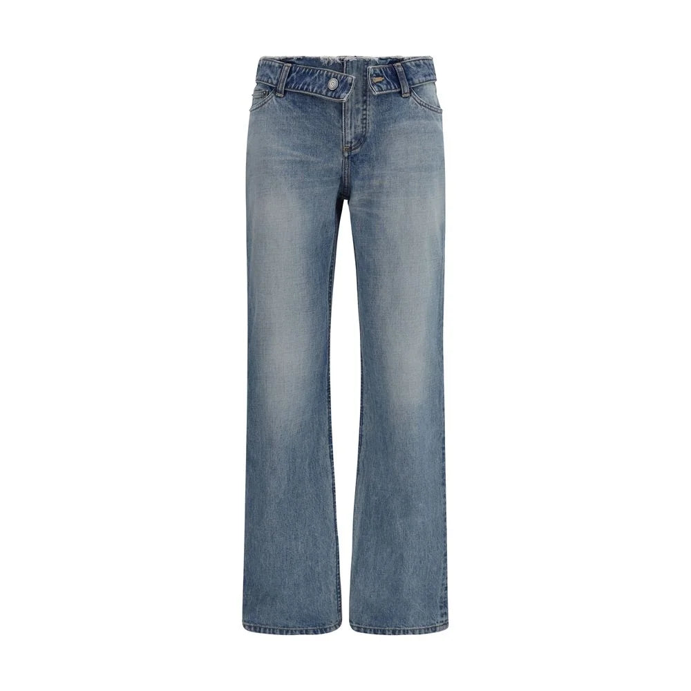 Alexander McQueen Blue Cotton Straight-Leg Jeans