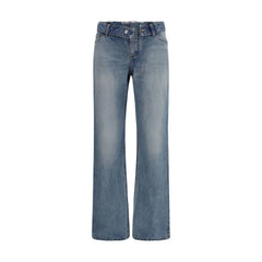 Alexander McQueen Blue Cotton Straight-Leg Jeans