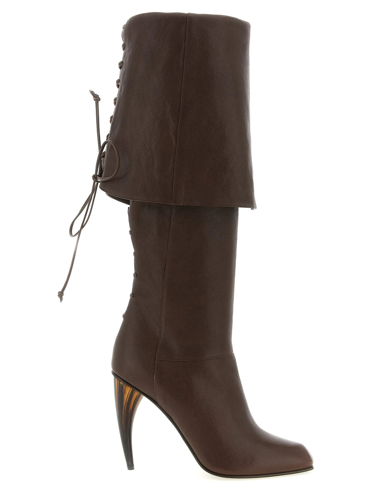 Alexander McQueen Brown Lamb Leather Over The Knee