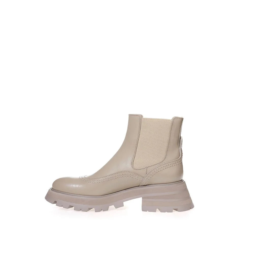 Alexander McQueen Elegáns szürke bőr csizma elegáns lépéshez - EU37.5/US7.5