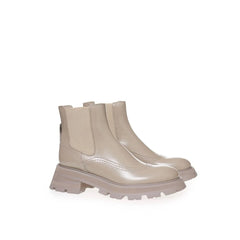Alexander McQueen Elegáns szürke bőr csizma elegáns lépéshez - EU37.5/US7.5
