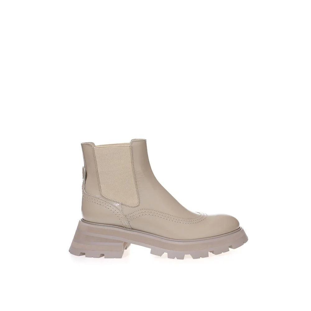 Alexander McQueen Elegáns szürke bőr csizma elegáns lépéshez - EU37.5/US7.5