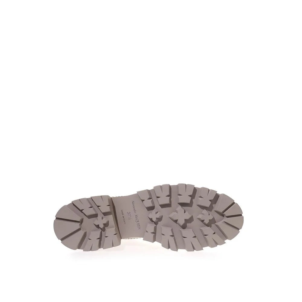 Alexander McQueen Chic Gray Leather Boots for Elegant Steps - EU37.5/US7.5 - Boots