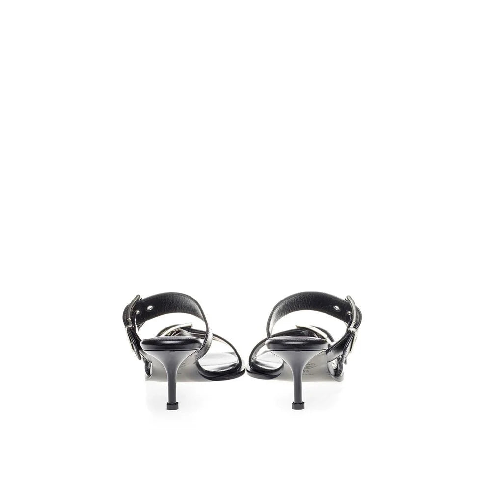 Alexander McQueen Elevate Your Steps in Timeless Black Leather Sandals - Sandals