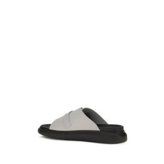 Alexander McQueen Gray Calf Leather Bos Taurus Platform Sandals