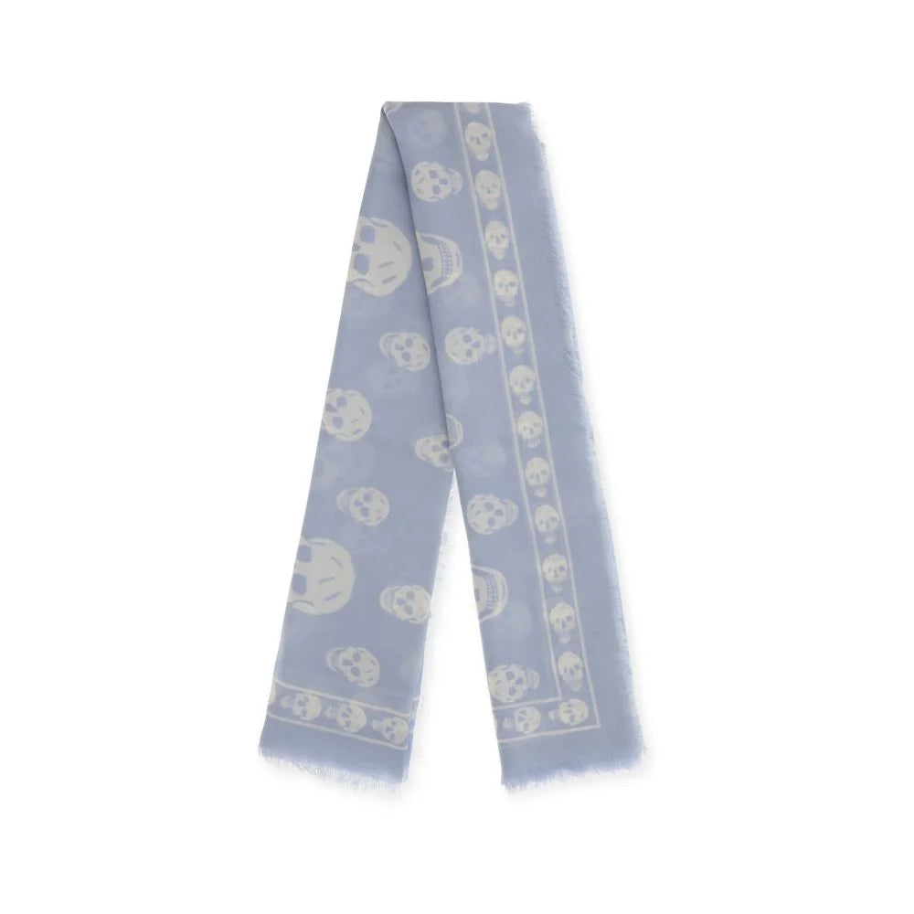 Alexander McQueen Light Blue Modal Scarf