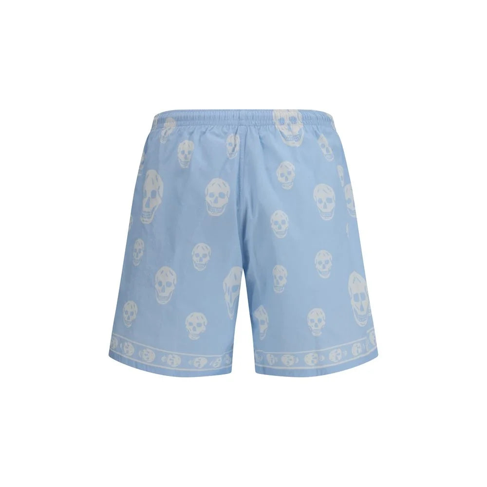 Alexander McQueen Light Blue Polyamide Bermuda Shorts