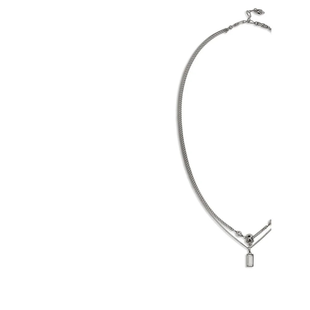 Alexander McQueen Silver Brass Necklace - One Size