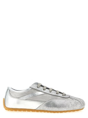 Alexander McQueen Silver Leather Athletic Sneakers