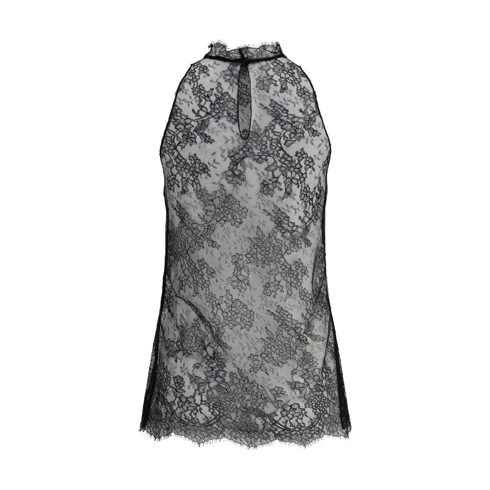 Alexander McQueen Sleeveless black Lace Top - IT42 | L - Blouses