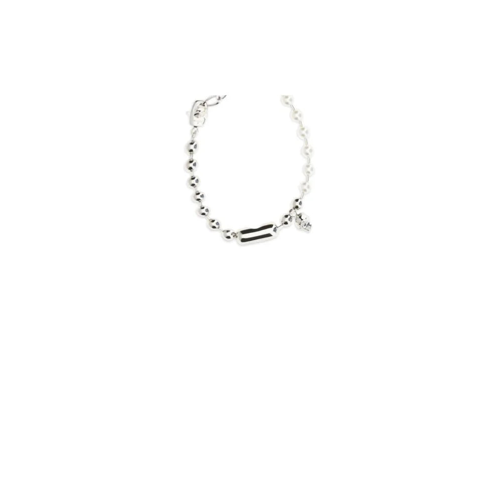 Alexander McQueen White Brass Bracelet - One Size