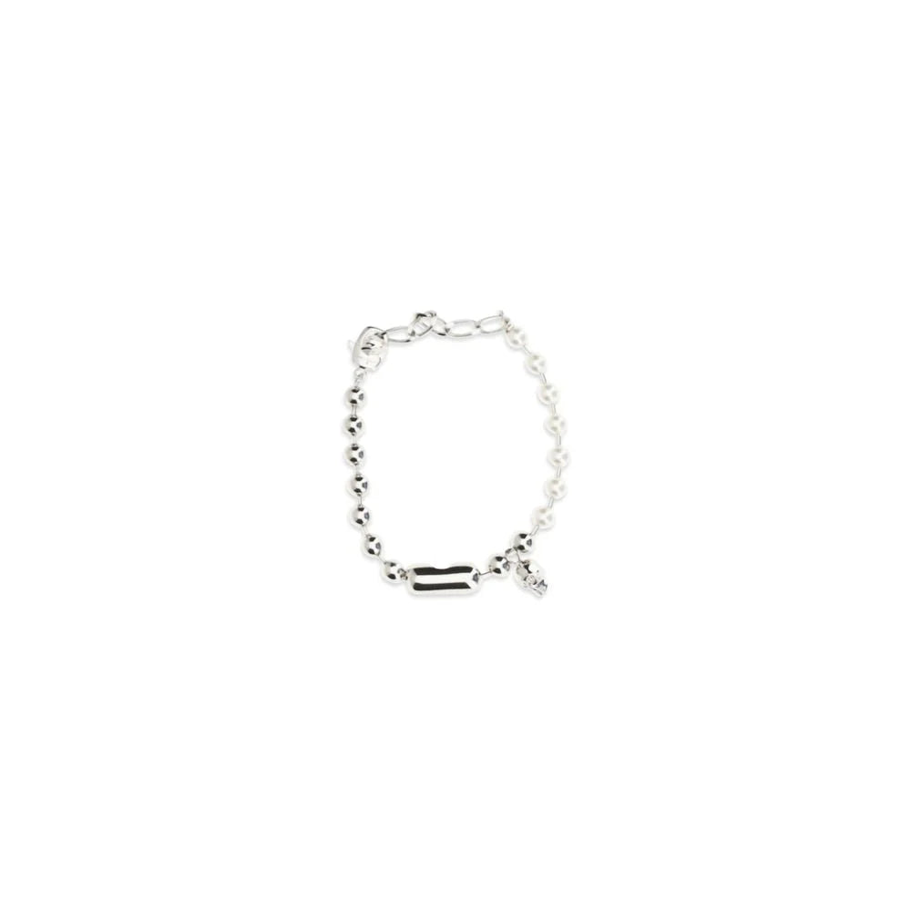 Alexander McQueen White Brass Bracelet - One Size