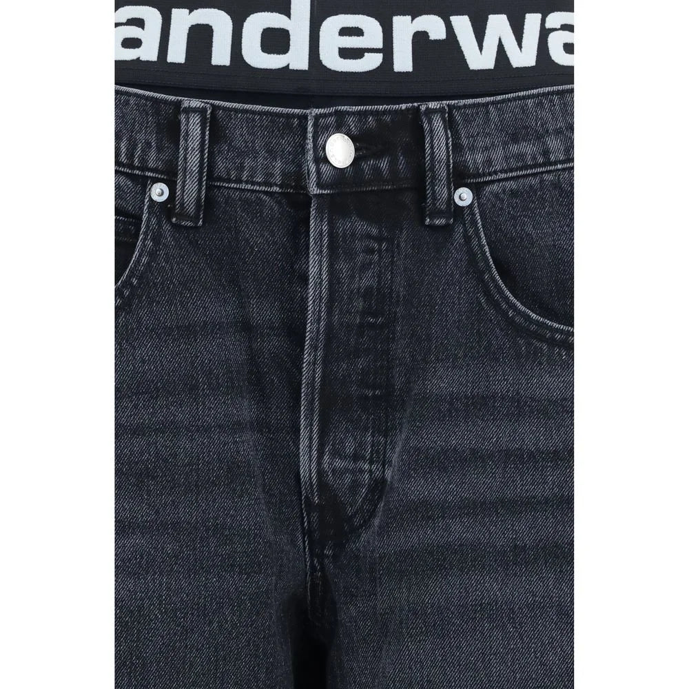 Alexander Wang Gray Cotton Relaxed Fit Jeans