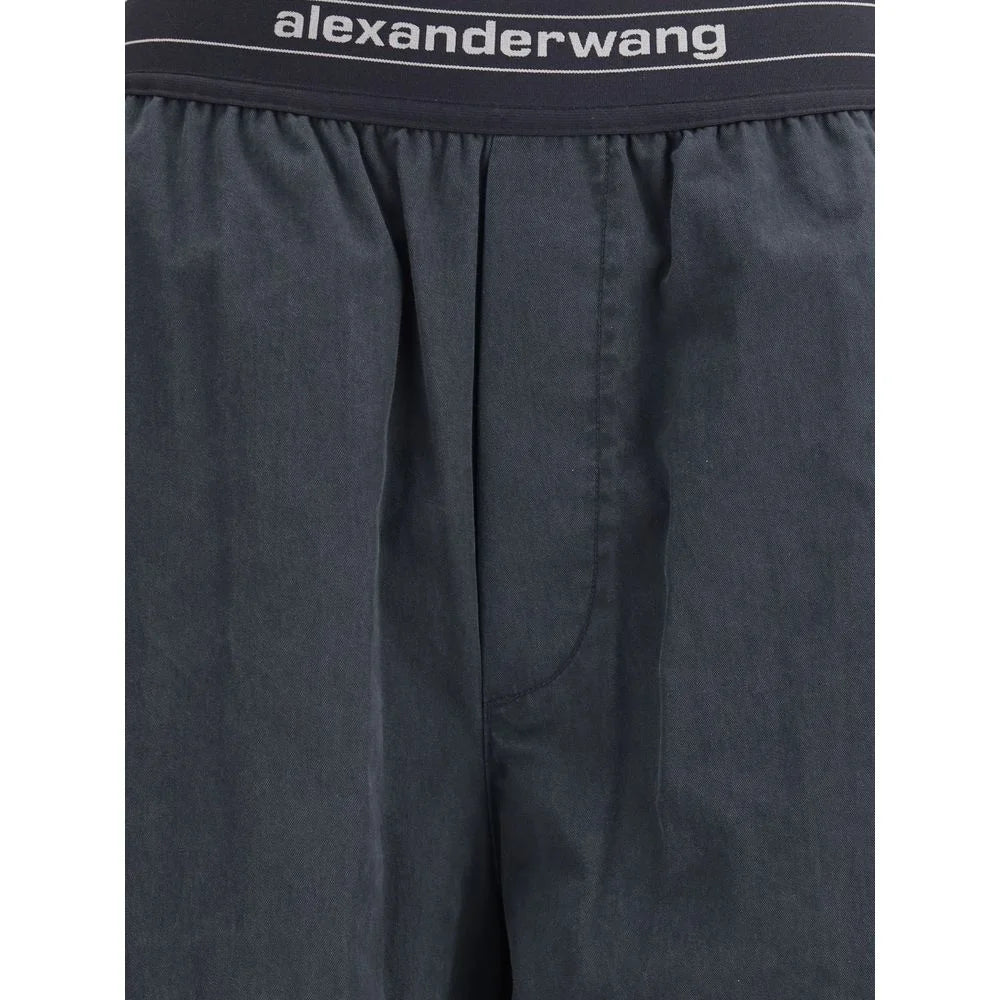Alexander Wang Trousers with elastic waistband and contrasting jacquard logo - Trousers