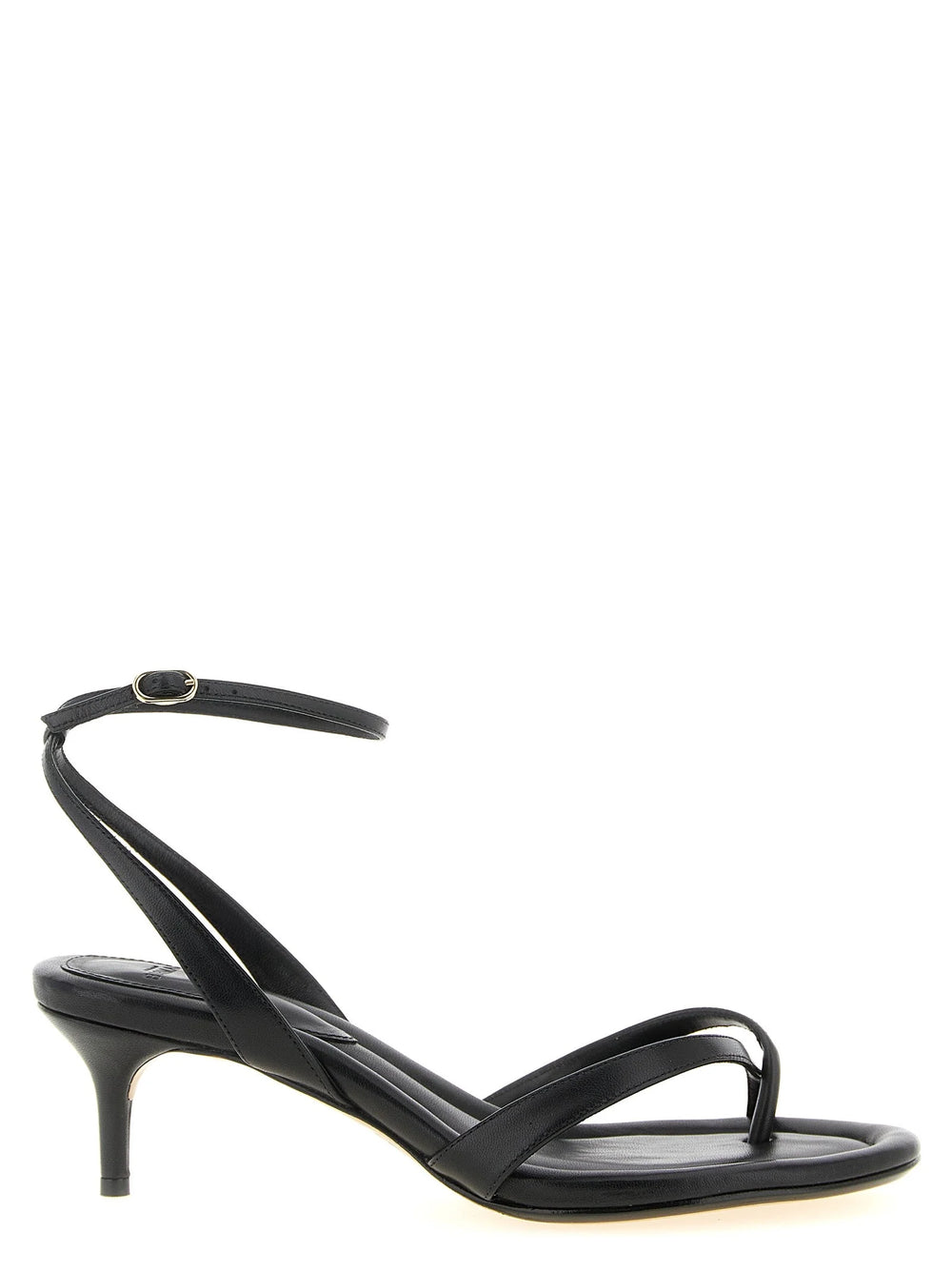 Alexandre Birman sandali con tacco a spillo in pelle di mucca nera con cinghie annodate distintive e un sottile tacco alto.