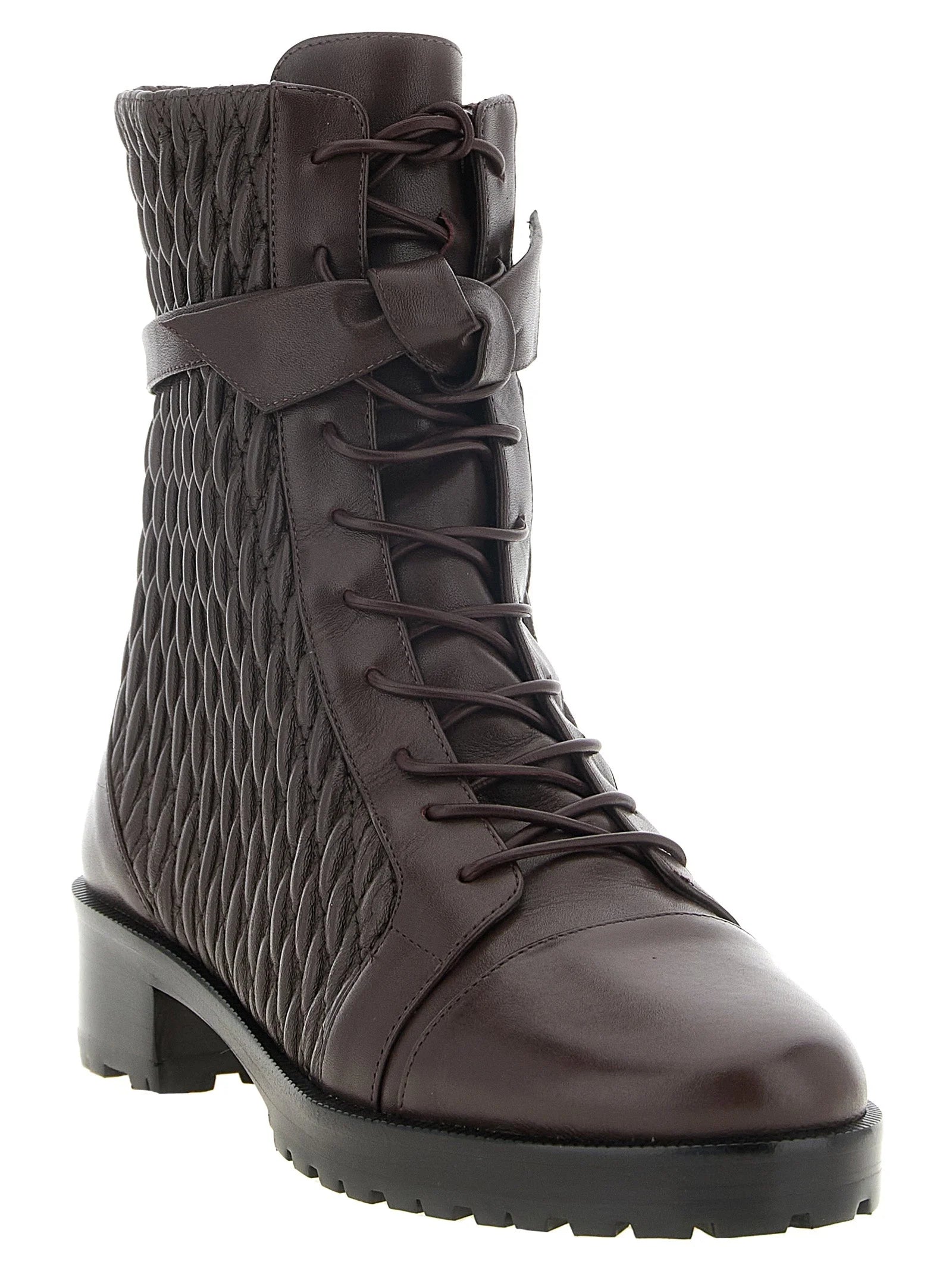 Alexandre Birman Purple Calfskin Lace-Up Boots - EU37/US7