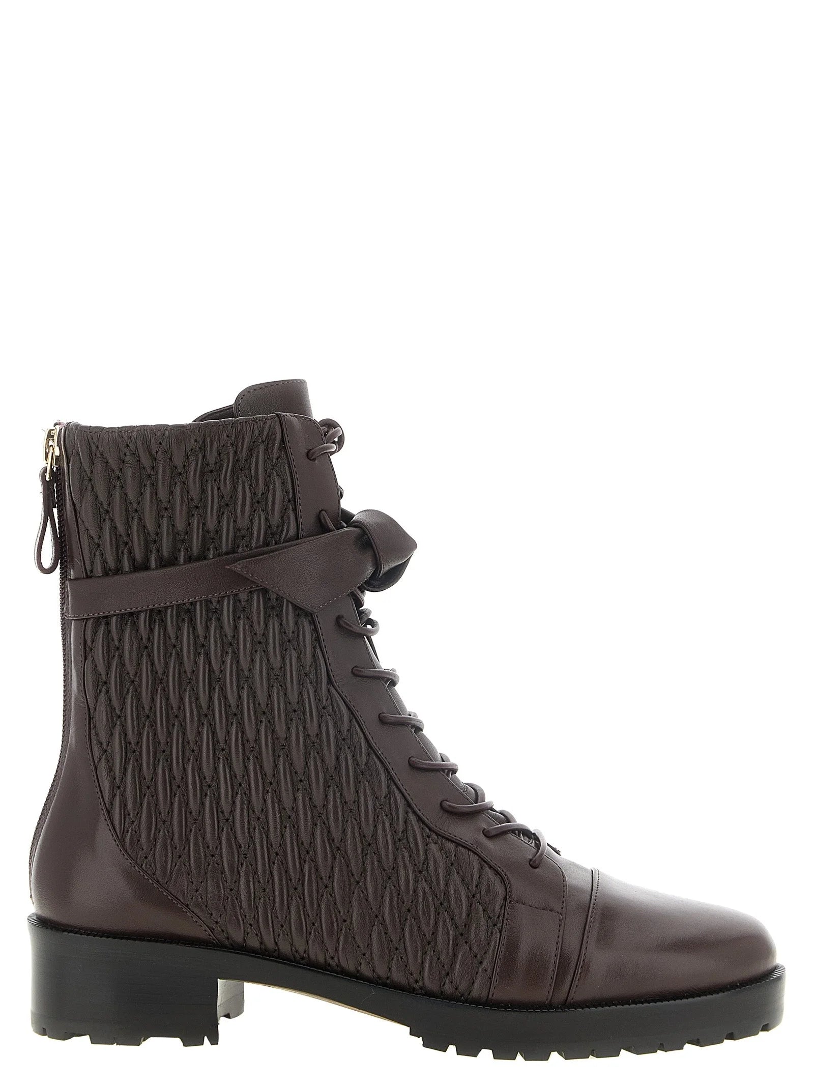 Alexandre Birman Purple Calfskin Lace-Up Boots - EU37/US7