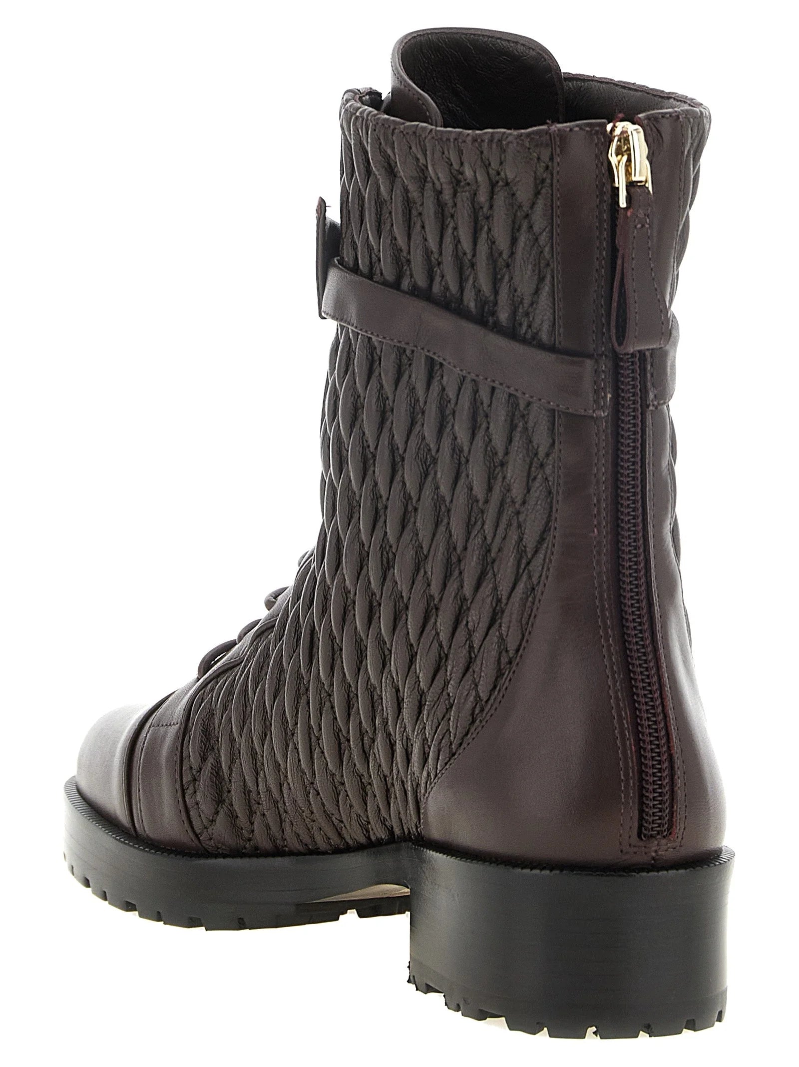 Alexandre Birman Purple Calfskin Lace-Up Boots - EU37/US7