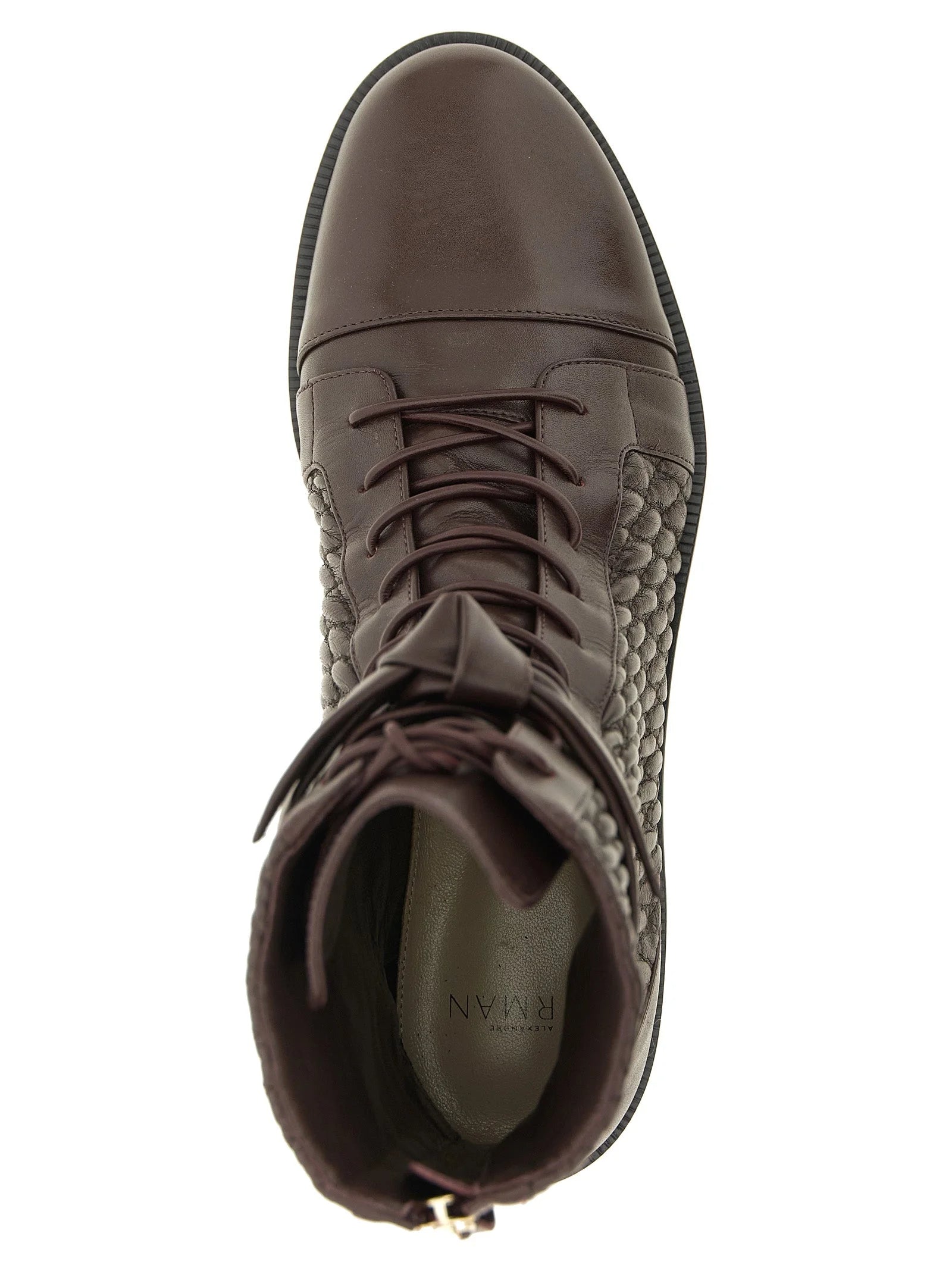 Alexandre Birman Purple Calfskin Lace-Up Boots - EU37/US7