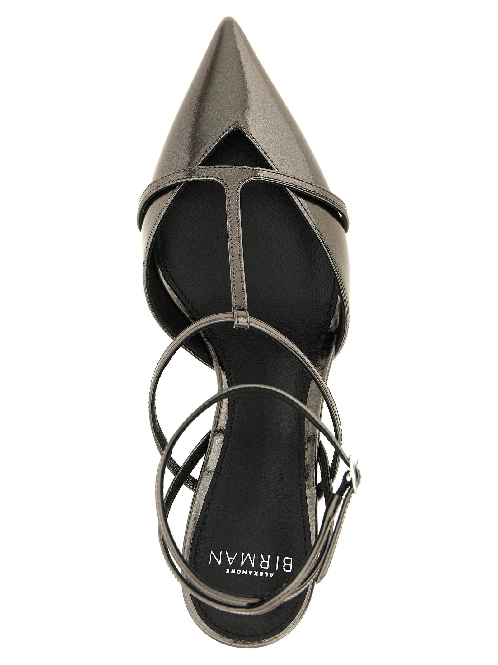 Alexandre Birman Silver Calfskin Stiletto Heel Sandals