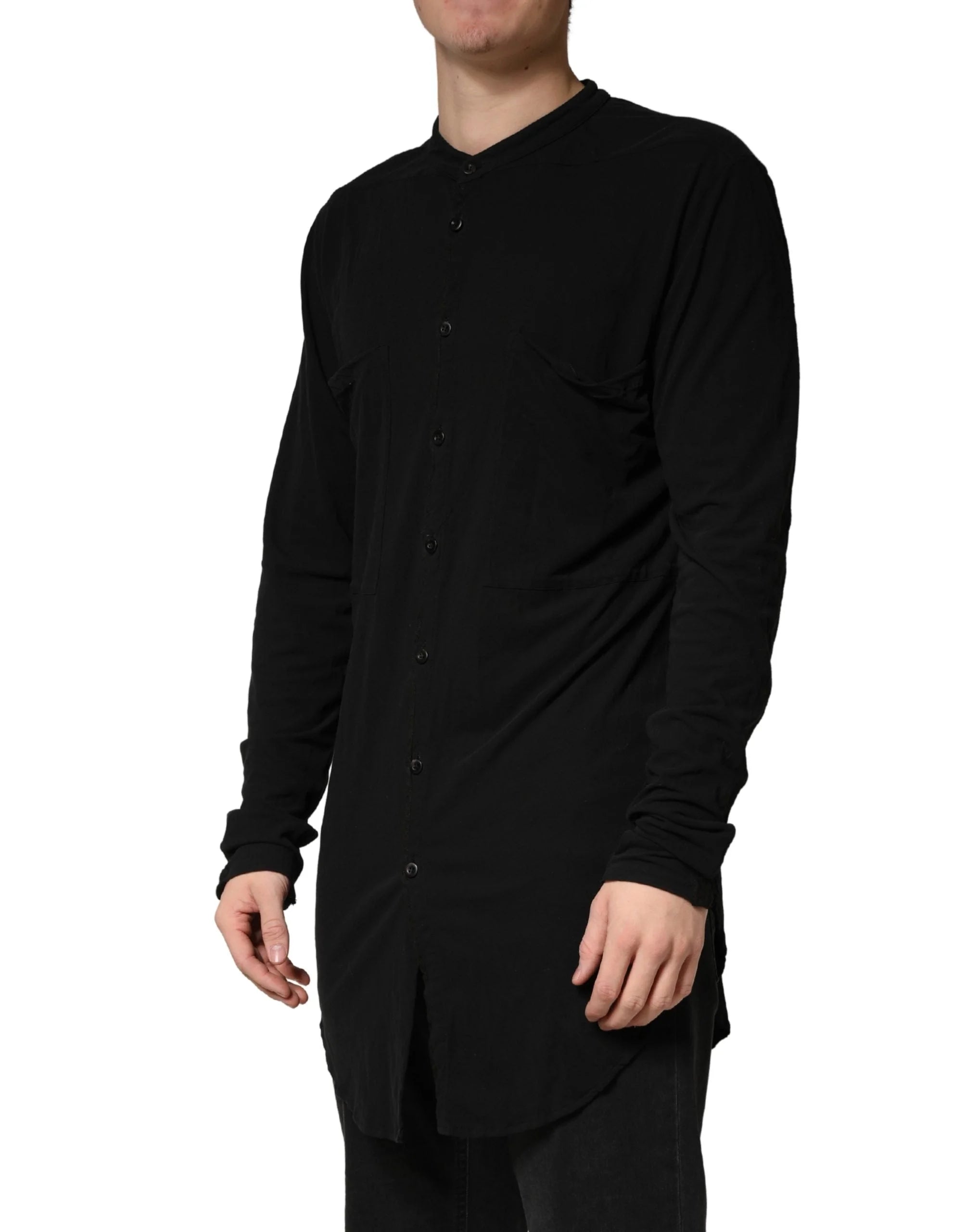 Allude Black Button Down Long Sleeves Men Cardigan Sweater - S