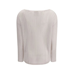 Allude White Cashmere Cashmere Sweater