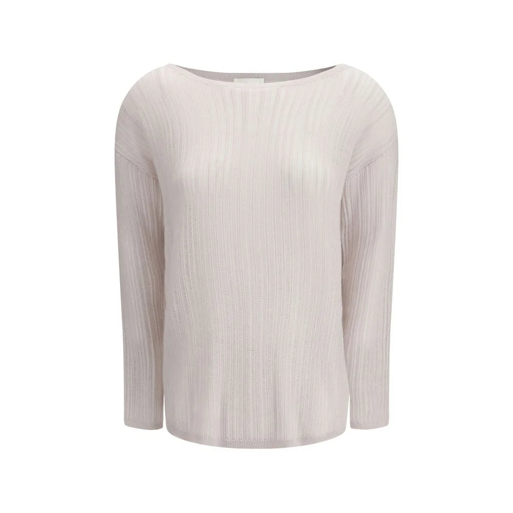 Allude White Cashmere Cashmere Sweater